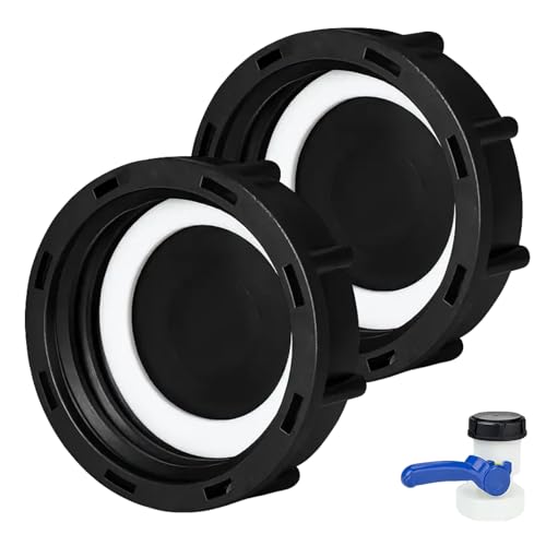 Flewdart 2pcs Bouchon cuve 1000l 60mm, Bouchon Couvercle IBC S60 DN60 DN 60 pour Réservoir d'eau...