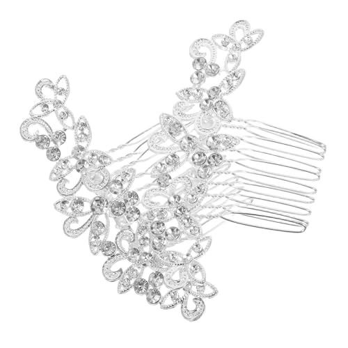 OATIPHO 2個花モチーフ ラインストーン髪飾り ブライダルヘアコーム 結婚式用クリスタル装飾 軽量で快適な花形ヘアピース ウェディングパー