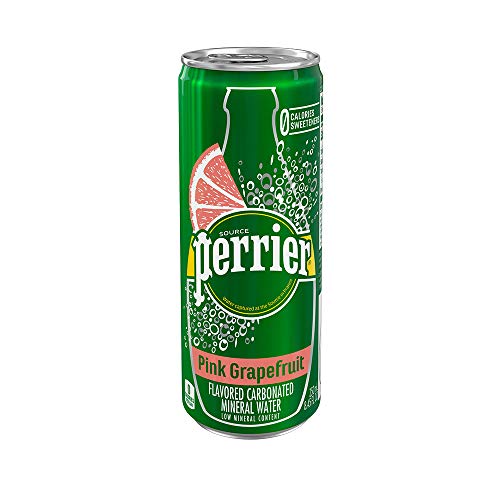 Perrier Pink Grapefruit Flavored Carbonated Mineral Water, 8.45 Fl Oz (30 Pack) Slim