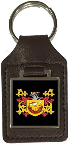 Oulds Family Crest Surname Coat of Arms Brown Leather Keyring Eng...