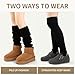 FGZ Long Leg Warmer 80s Party Ribbed Knit Outfits for Women Girls Fashion Socks Accessories,Black-2Pack