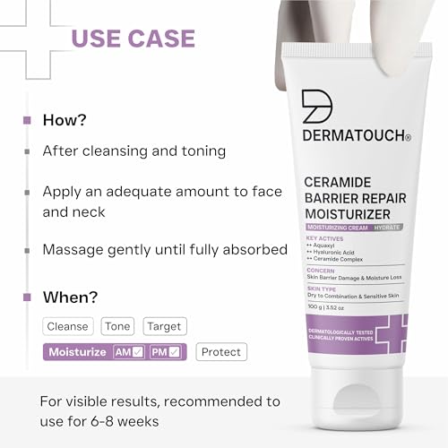 Image of DERMATOUCH Ceramide Barrier Repair Moisturizer | Deep Hydration & Barrier Support | Helps Reduce Moisture Loss | 100g