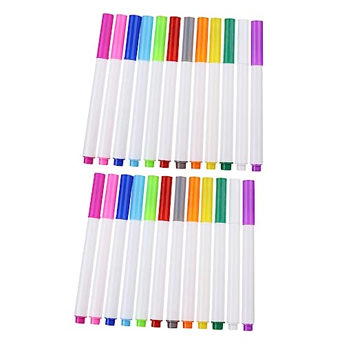 Angoily 24Pcs Water Soluble Colored Pens Dustless Erasable Chalk Markers for Blackboard Safe for Art Projects Preschool Learning Home Use
