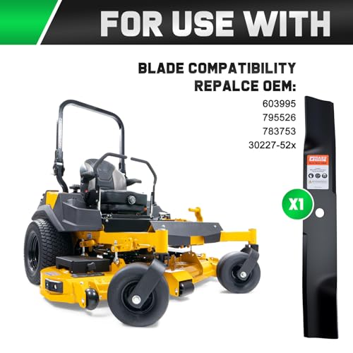 Image of Grasscool Raptor SD 52 inch Deck Hustler Mower Blades Replacement 603995 | Fits Fastrack Super S Mini Z X-ONE 52'' Zero Turn Lawn Tractor Riding Lawnmower,High Lift Mulching Bagging,OEM 795526 783753