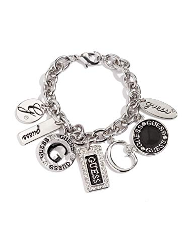 GUESS Factory Women's Silver-Tone Enamel Plates Bracelet