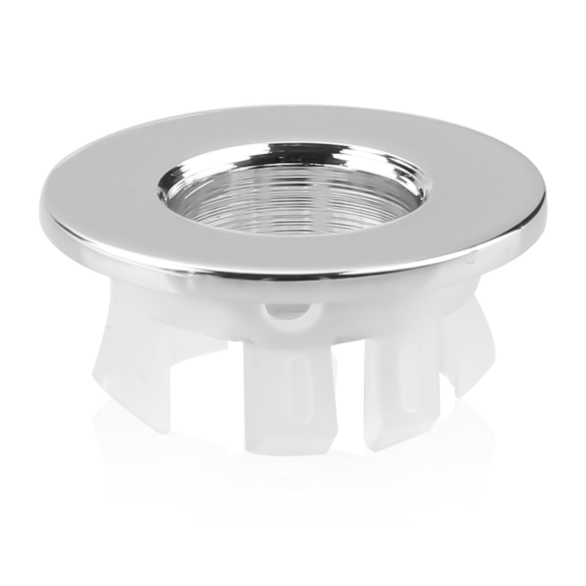Lotsdonxia Copper Sink Overflow Cover – Replacement Trim Ring for Basin Hole, Stylish Cap for Kitchen & Bathroom Sinks (Silver)