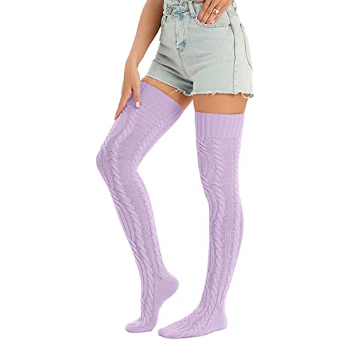 Image of Sexybody Women's Thigh High Socks Over the Knee Knit Socks, Winter Leg Warmers Stockings Knee High Tube Arctic Fleece