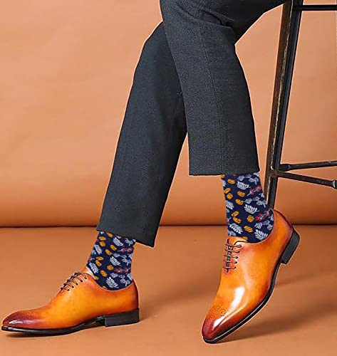12 Pairs / 6 Pairs Men Colorful Fashion Design Dress socks 10-13 (12 Pairs Christmas W/Box #2)3
