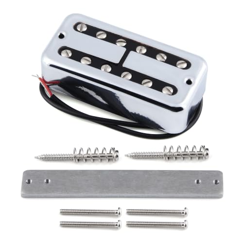 FLEOR Alnico 2 Mini Humbucker Pickup Fit for Filtertron Style Bridge Pickup-Chrome