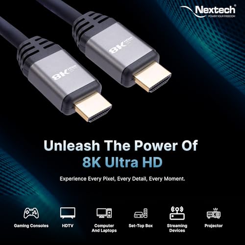 Image of Nextech 8K HDMI 2.1 AOC Cable 15M (49.2 Feet) | 48Gbps Ultra High Speed | 8K@60Hz, 4K@120Hz | Dynamic HDR, eARC | Gaming Ready | Certified Long Distance Cable