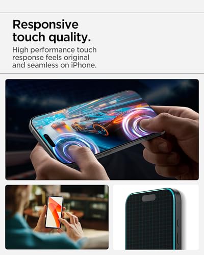Image of Spigen AlignMaster S Tempered Glass Screen Guard for iPhone 16 Pro Max [3 Pack]