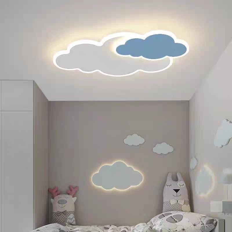 Plafonnier LED nuage pour chambre enfant salon bleu 50cm