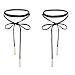 Black Velvet Wrap Choker Tattoo Long Rope Necklaces Gold Silver Tube 65 inches,2 Pcs