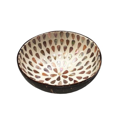 couponhub Coconut Shell Bowl Shell Coconut Cutlery Bowl Home Decoration Storage Candy Melon Seed Plate,Key,Candy Container,14 * 14 * 5 CM (style 2)
