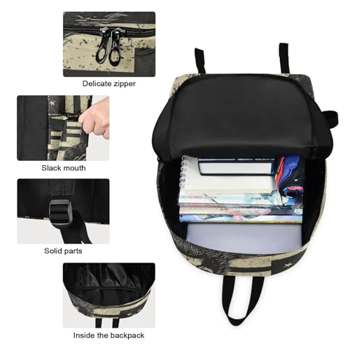 Backpack Lunch Bag Set American Sasquatch Print, Big Storage Travel Backpacks with Insulated Lunch Box for Office Hiking Picnic3