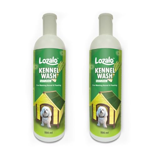 Image of Lozalo Kennel Wash Liquid 2x500ml for Washing Dog Kennel & Flooring, Pet Shops, Veterinary Clinics & Grooming Salons (Green)