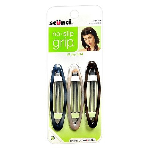 Scunci No-Slip Grip Oval Unisex Snap Clips, 8Cm, 9-Count #TOP1