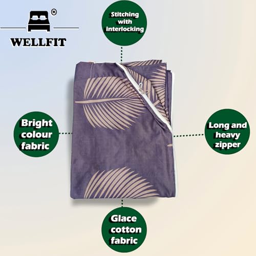 Image of WELLFIT Premium Glace Cotton 300 TC Mattress Protector King Size | 78x72x8 Inches | Bed Cover with Zip | Mattress Cover with Zipper Chain | 6.56x6