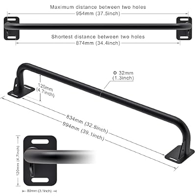 SELEWARE Heavy Duty Welded Pull Up Bar, Versatile Doorway Wall Mount, Joist Mounted, and Ceiling Mounted Chin Up Bars, Thick Metal Sturdy Construction for Full Body Workouts Support 500 lbs
