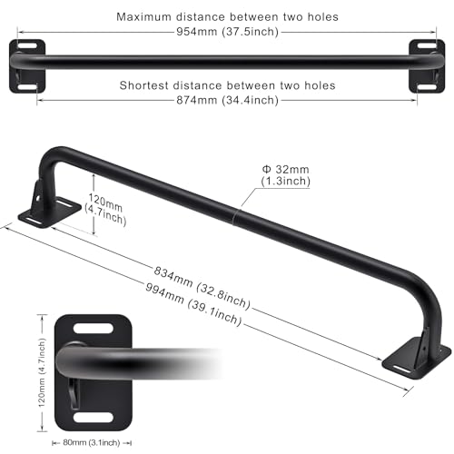 SELEWARE Fully Welded Pull Up Bar Wall Mount Heavy Duty Chin-up Bar w/Resistance Band Hooks for Doorway, Support Beam or Joist Mount Thick Metal Sturdy Construction Support 500 lbs by SELEWARE - Image 2