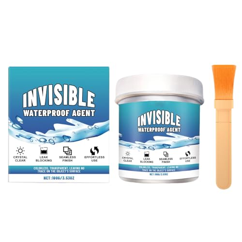 Pintura para baño brillante, revestimiento impermeable transparente, 100 g, sellador de pintura para baño, revestimiento impermeable brillante, bloqueador de fugas invisible, para reparación de lechad
