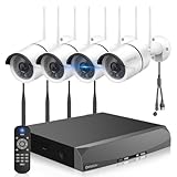 《Dual Antenna Enhanced & 100FT Night Vision》Outdoor Wireless Security Camera System, WiFi Cameras, Home Video Surveillance Systems, Surveillance DVR Kits