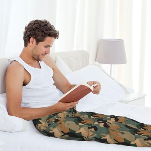 Camouflage Rabbit Print Adult Sleep Lounge Pajama Pants,Men Pajama Bottoms With Pockets Drawstring3