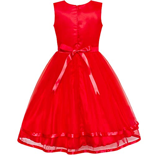 Sunny Fashion Flower Girls Dress Off-White Princess Crown Dress Up Party2