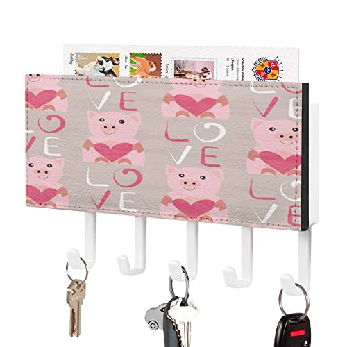 Porte-Clés Pour Mur Cochon Mignon Porte-Clés Et Courrier Pour Mur - Support Mural Pour Organisateur De Courrier - Porte-Clés Avec Rangement Pour Courrier 18x11cm Cover