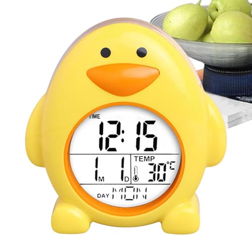 Reloj digital Lindo - Reloj de escritorio pequeño en forma de pingüino, pantalla de temperatura perpetua | Reloj despertador con alarma para la habitación, la guardería, la mesita de noche