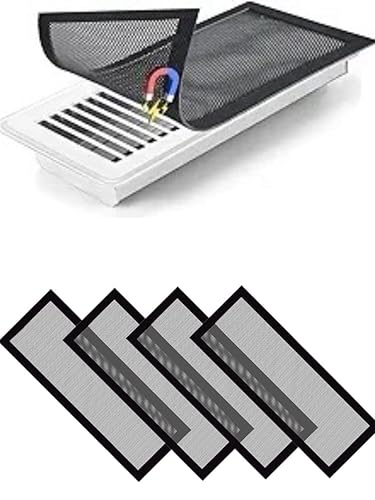 Magnetic Vent Covers Screen 4 Pack - 4x10 Inch Air Vent Filters with Durable PVC Frame, Washable Mesh Screen for Home HVAC, Floor Registers & Vents - Secure Fit, Easy Installation