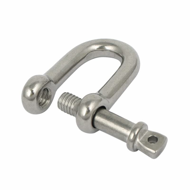 Tool parts M6 Thread 304 Stainless Steel D Shape Rigging Shackle Wire Rope Fastener 2pcs