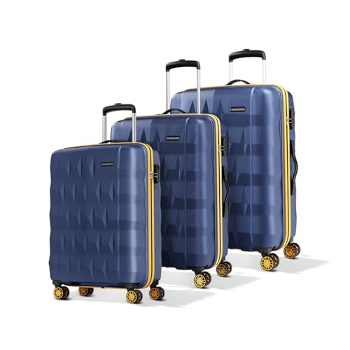 Image of Aristocrat Comet Set of 3 Trolley Bag 56, 66 & 76cm | Small+Medium+Large | Hard Luggage| Smooth 8-Wheel Suitcase| Combination Lock with Sturdy Zipper | 3-Year International Warranty (Blue)