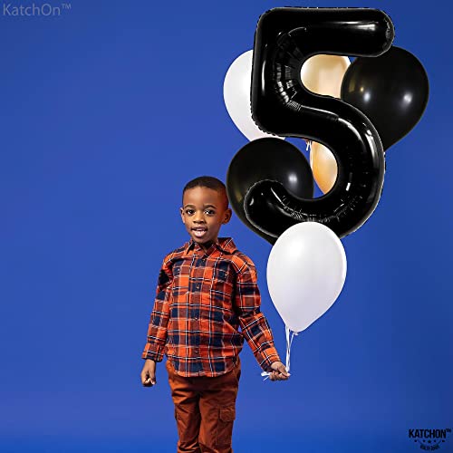 Image of KatchOn Black Number 5 Balloon Foil 40 Inch, 5 Birthday Decorations
