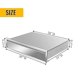 Outdoor Kitchen Drawers Flush Mount Double BBQ Access Drawers Stainless Steel with Recessed Handle BBQ Island Drawers for Outdoor Kitchens Or Grill Station 30W X 65H X 23D Inch