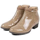 [アーチコンタクト] レインブーツ レディース ショート おしゃれ 防水 ヒール 軽量 防水 多機能 晴雨兼用 オーク エナメル S