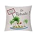 Housse de Coussin de Retraite Bonne Retraite Taies d'oreiller en Lin Grand-père Grand-mère Maison Décorations de Voiture Bord de mer Loisirs Souvenir La Retraite m'appelle et Je Dois Y Aller (Type 1)