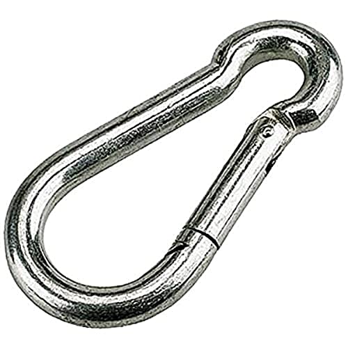 Merriway BH02009 Kabinen-Schnapphaken Stahl M6, Glänzend verzinkt / Weiß, 2 Stück