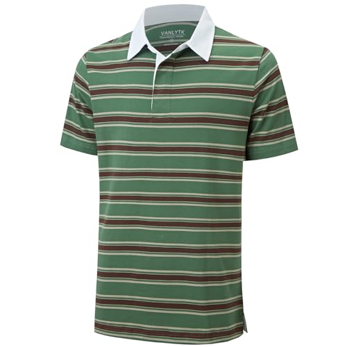 VANLYTK Mens Short Sleeve Polo Shirts Cotton Casual Glof Collared