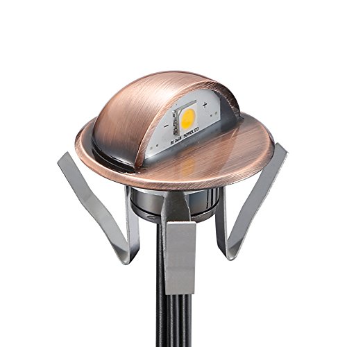 FVTLED Low Voltage LED Deck Lights kit Φ1.38 Outdoor Garden Yard Decoration Lamp Recessed Landscape Pathway Step Stair Warm White LED Lighting, Bronze - Thumbnail 3