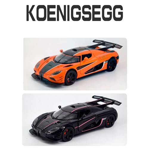 Image of Alokik Enterprise 1:32 Koenigsegg Jesko One1 Die-Cast Metal Pull Back Car with 2 Openable Doors with Sounds and Lights Toy Decoration Car Best Gift Toys for Kids【Black】