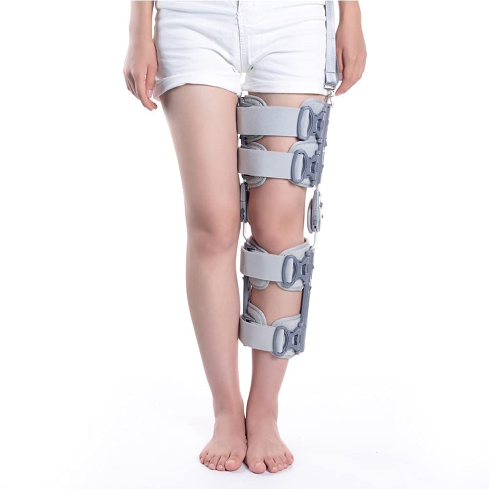 Ginocchiera Universale Rom Regolabile con Cerniera E Tracolla, Supporto Ortopedico Post-Operatorio per Ginocchio, Protezione Immobilizzatrice per Gamba Sinistra E Gamba Destra - Gi
