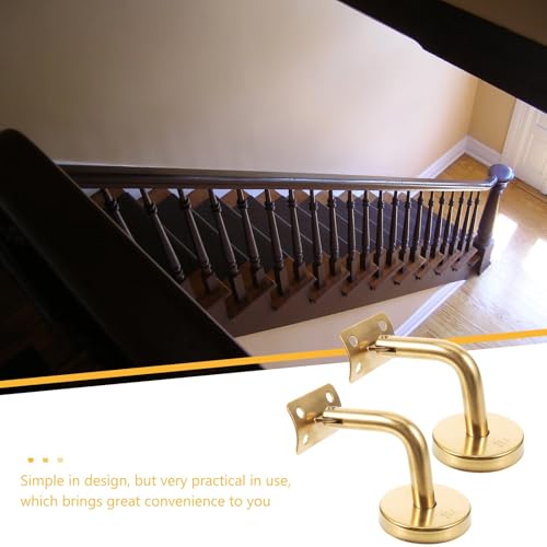 Support main courante doré en inox brossé de luxe pour escalier élégant