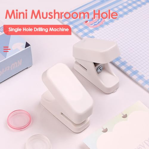 Portable Mini Mushroom Paper Hole Puncher for Disc Binding, Planners, Binders, Journaling, Scrapbooking, Crafts, Card Making
