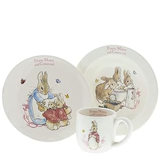 Vajilla Infantil De Picnic Con Diseño Flopsy Bunny De Beatrix Potter - Platos Seguros Y Lavables | Para Niños Y Exteriores