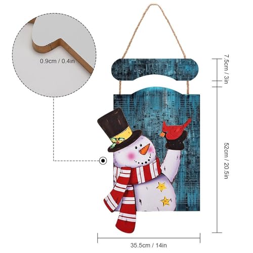 Bonhomme de neige de Noël en bois, décoration murale de porte facile à installer - 3
