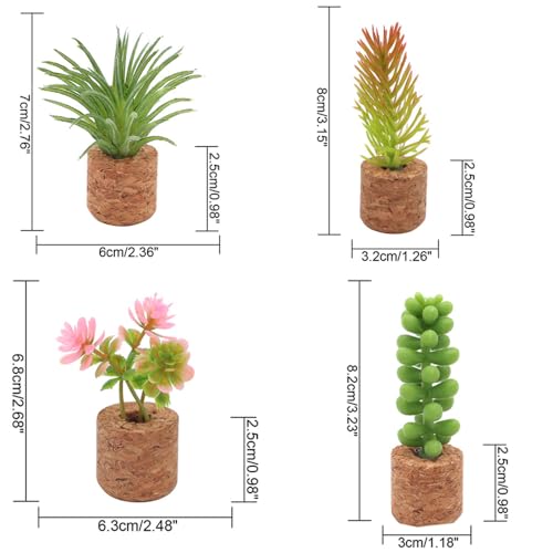 Image of ZOSTLAND Artifical Plant Car Air Vent Clip Decoration,Car Vent Clip Magnet refrigerator stick,Auto Interior Personalized Car Decorations Home Decor Gift (4pcs Plant)