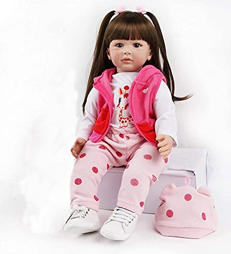 ZIYIUI 24 Zoll 60 cm Reborn Puppen Mädchen Kleinkind Vinyl Silikon Realistisch Lebensechte Reborn Babys Mädchen Neugeborenes Handgemacht Baby Spielzeug Geschenk – Bild 4