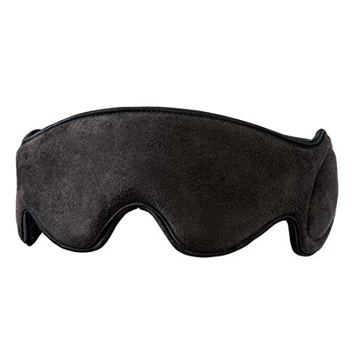 Masque pour Yeux Voyage Confort avec Haut-Parleurs Mobiles HoMedics, Masque de Sommeil, Tissu Doux et Rembourré, Bloque la Lumière, Port Aux, Thérapie du Sommeil Portable, Haut-Parleur Cover
