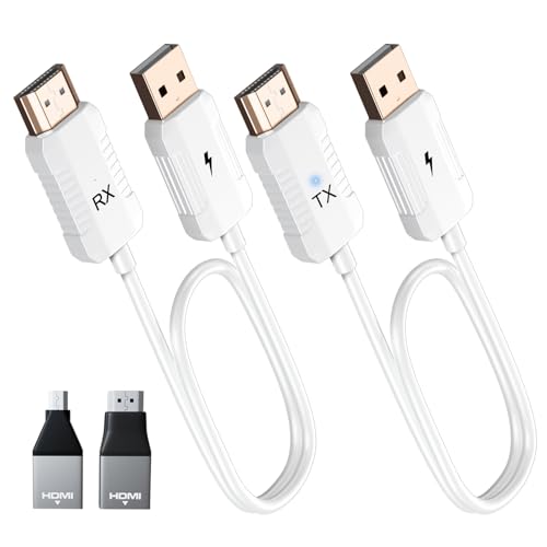 Image of Wireless HDMI Transmitter and Receiver 4K Decode 1080P Output, HDMI Wireless Extender, Plug & Play, Support 2.4 /5GHz for Streaming Video and Audio to Monitor from Laptop /Pc /Tv Box (White)